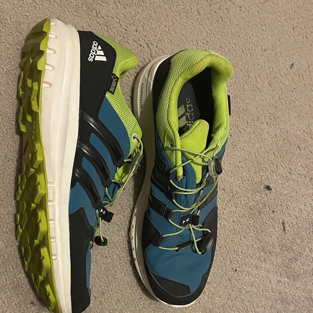adidas Blue and Lime Green Gore-Tex Trail Sneakers - Picture 2 of 6